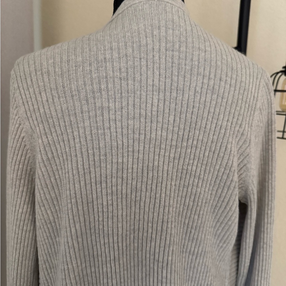 Eileen Fisher Ribbed Wool Open Front Cardigan Cream XS TP - Picture 7 of 9